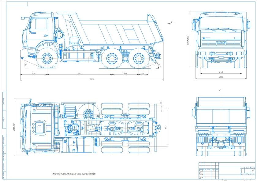 Габариты КАМАЗ 65115 самосвал габариты