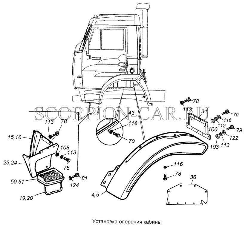 Детали кабины КАМАЗ 6520 евро