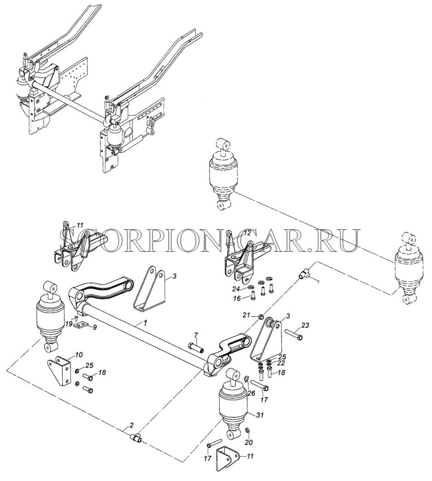 Передние крепление кабины КАМАЗ 6520
