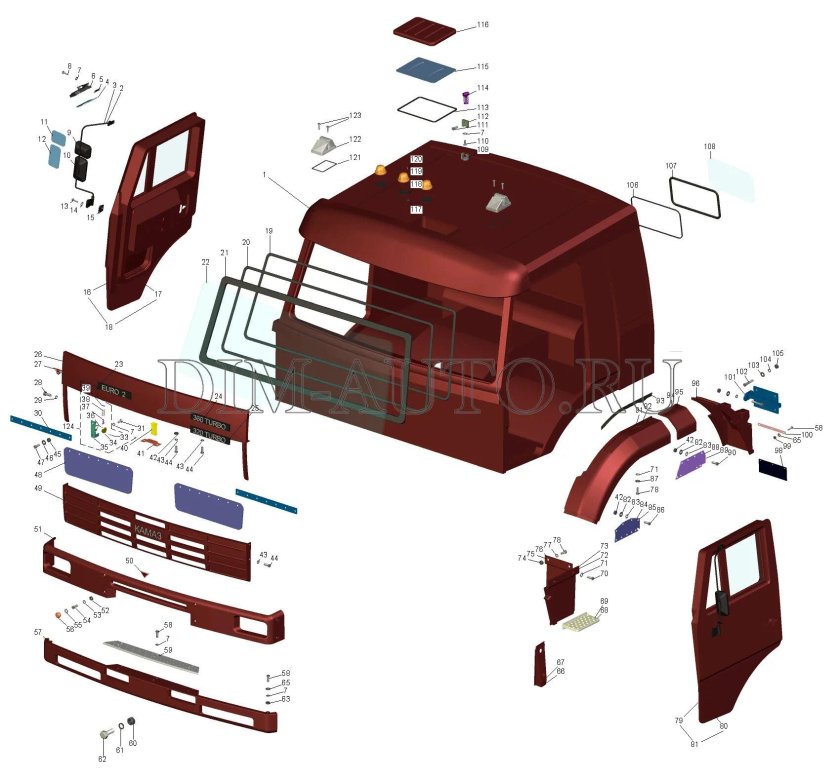 Кузовные детали кабины КАМАЗ 43118