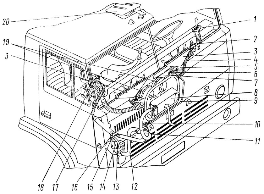 Система отопления кабины КАМАЗ 5320