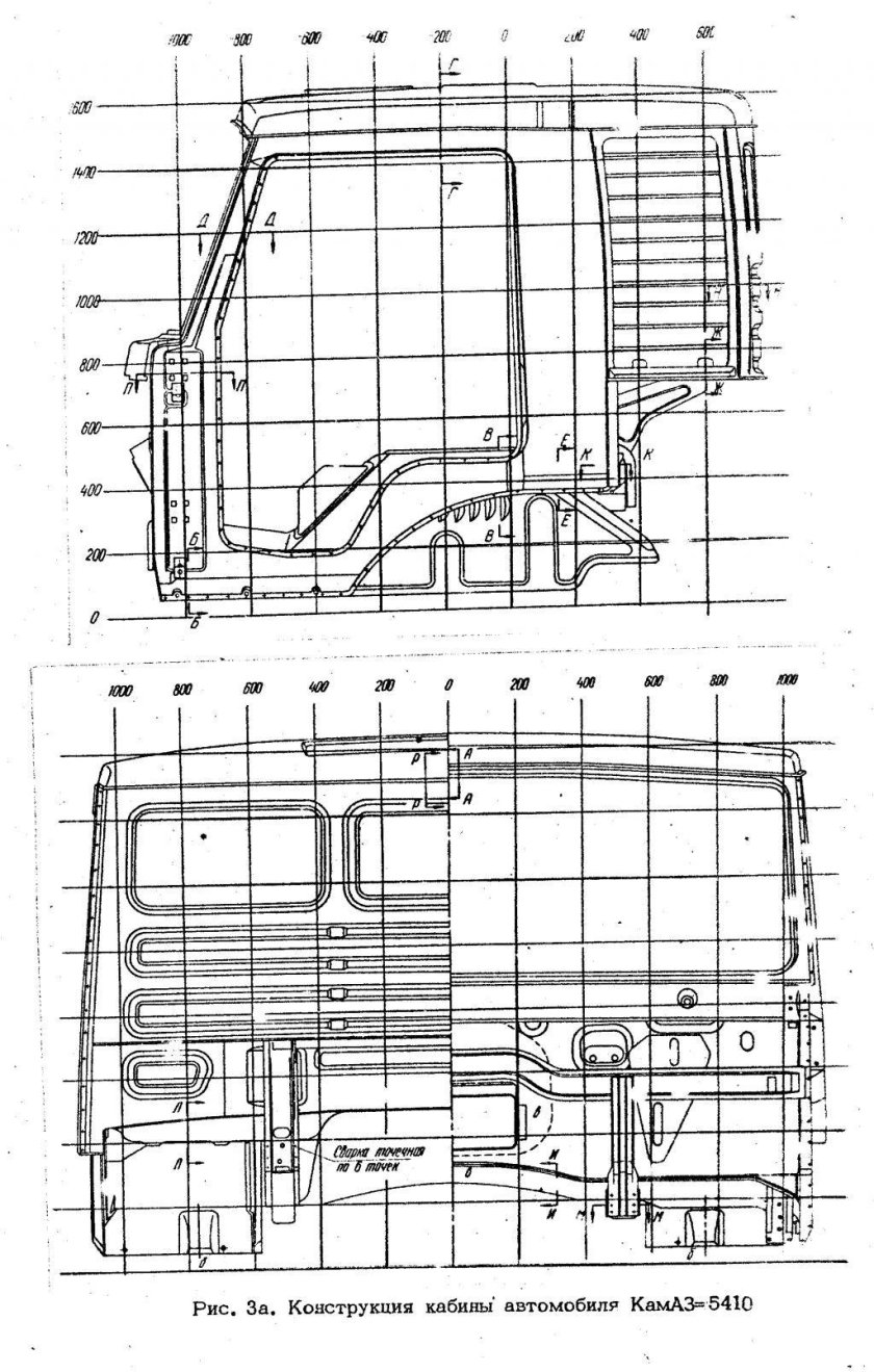 КАМАЗ 5410 чертеж кабины