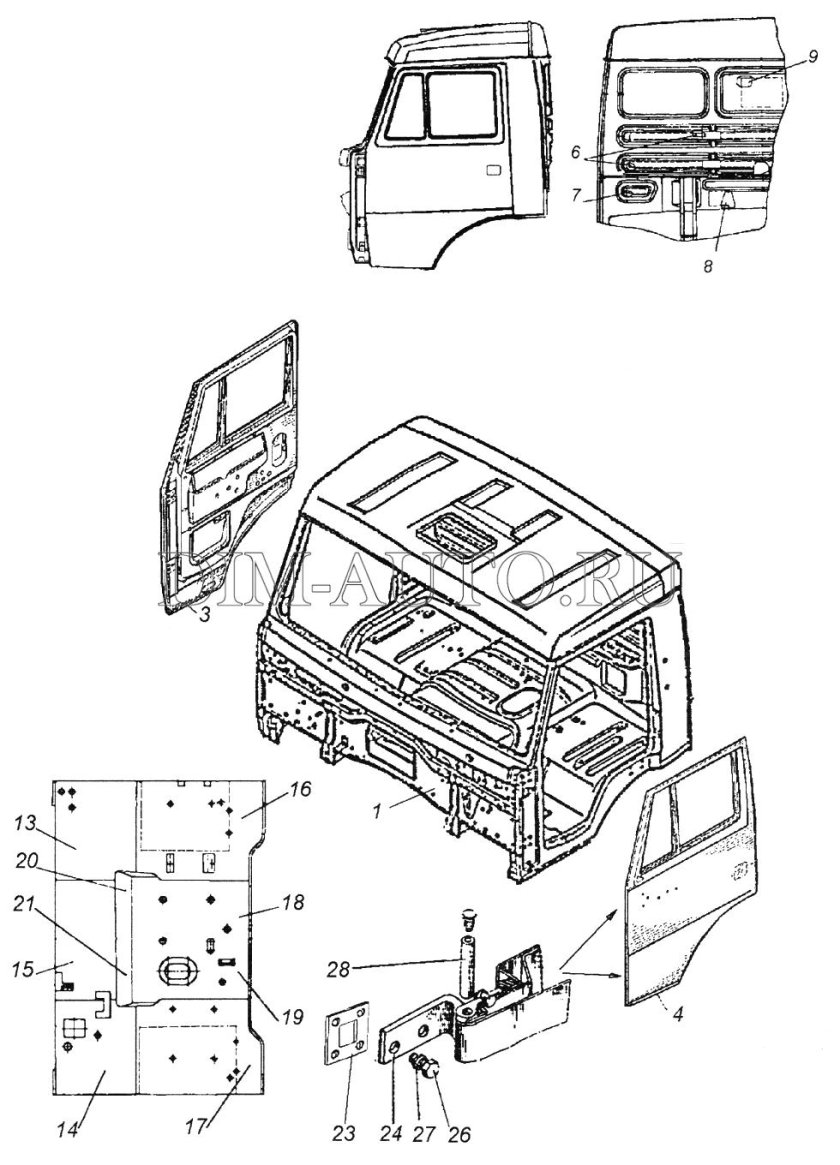 Схема кабины КАМАЗ 43114