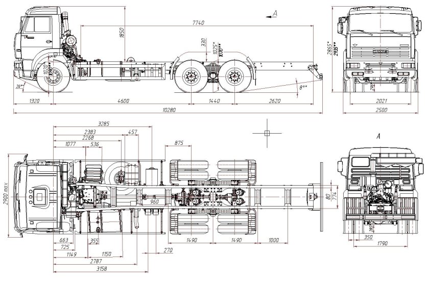 КАМАЗ 6520 чертеж