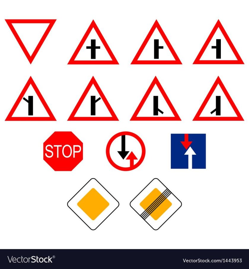 Дорожные знаки приоритета вектор
