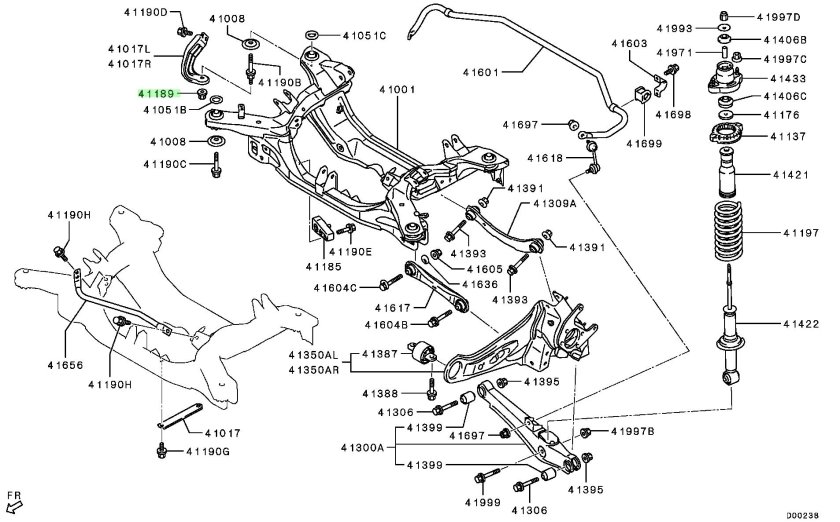 Задняя подвеска Mitsubishi ASX схема