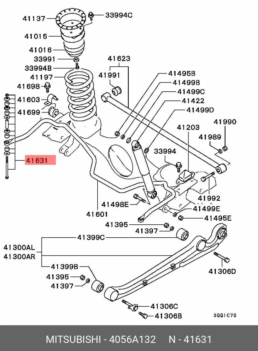 Задняя подвеска Mitsubishi Pajero Sport 3
