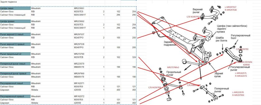 Mitsubishi Galant 8 рычаг задняя подвеска