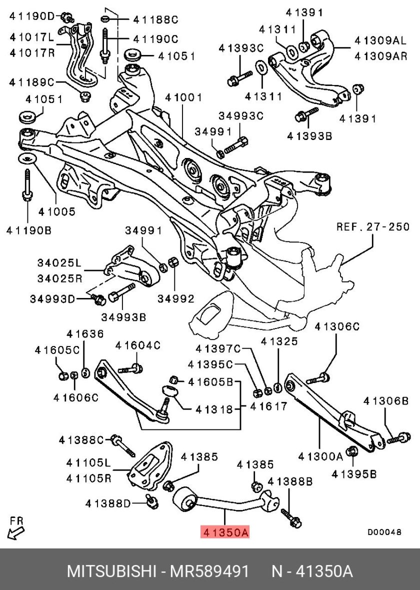 Схема передней подвески Митсубиси АСХ