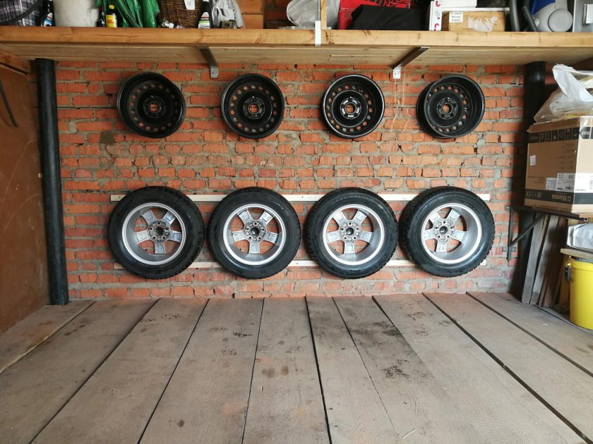 Стеллаж для колес в гараж