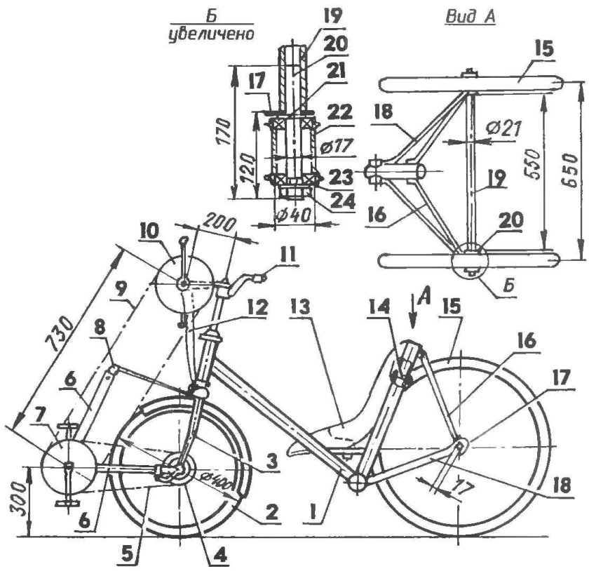 Веломобиль Альтаир 237-1 чертеж