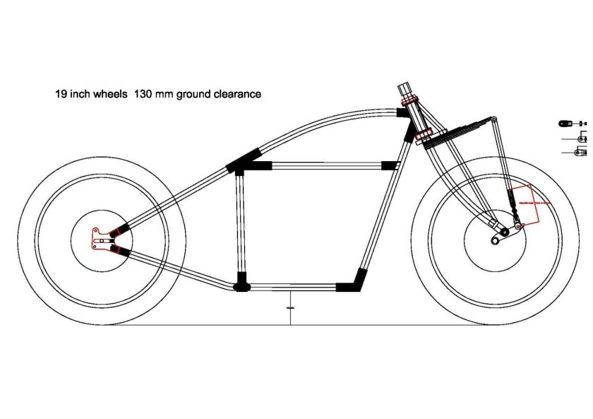 Чертеж рамы питбайка 125