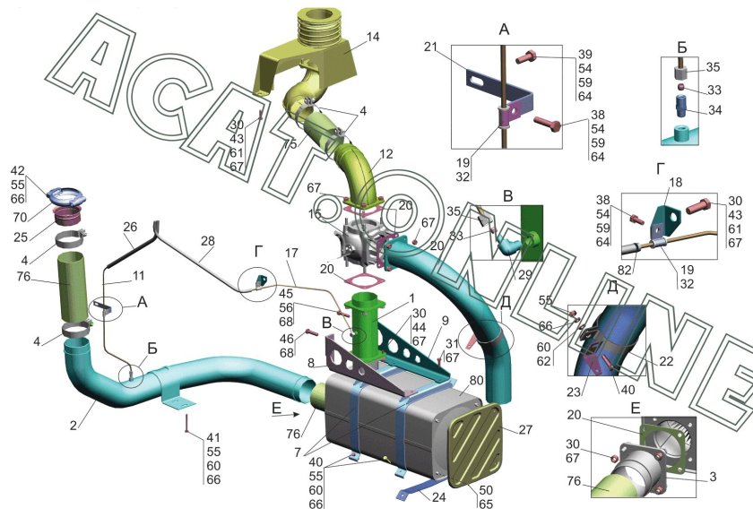 Выхлопная труба МАЗ 6501
