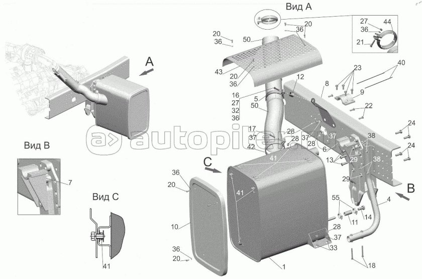 Глушитель МАЗ 544018