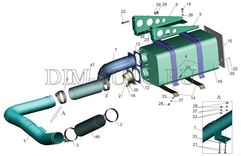 Выхлопная труба МАЗ 6501