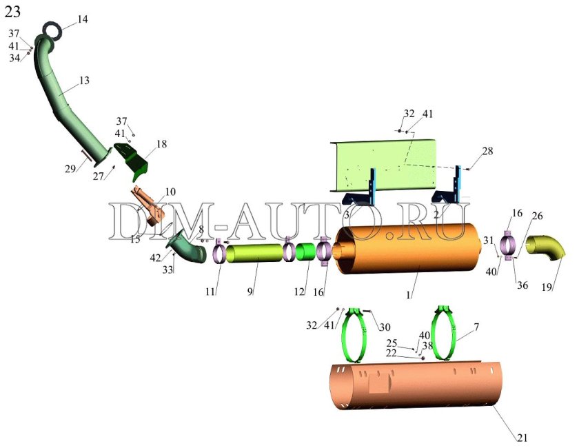 Выхлопная система МАЗ 6303