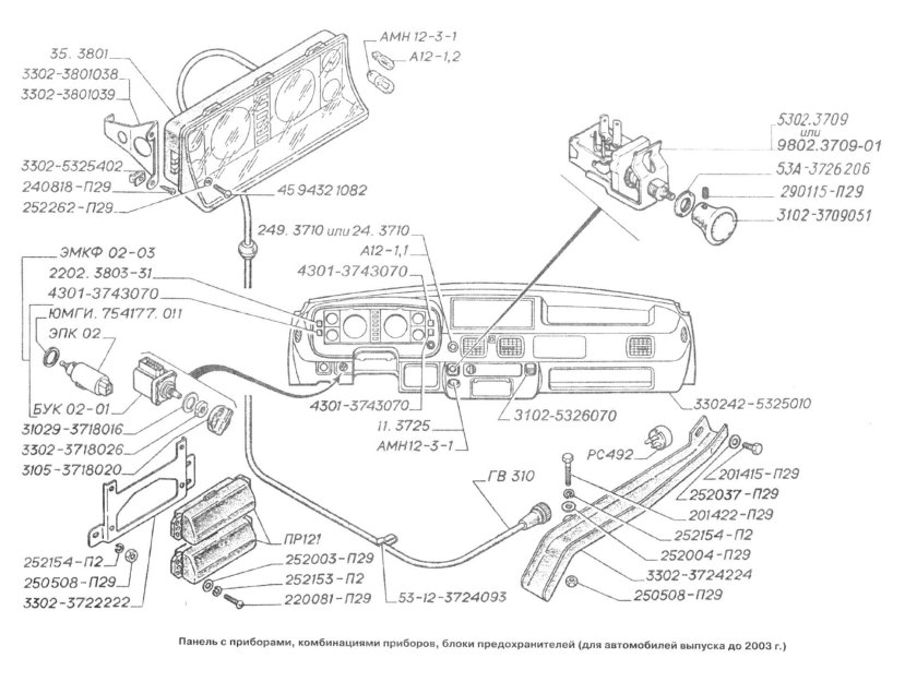 Щиток приборов ГАЗ 2705