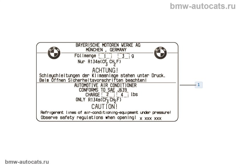 Шильдик хладагента БМВ