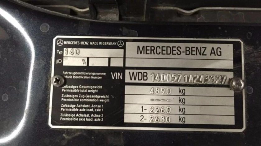 VIN code Mercedes w 250