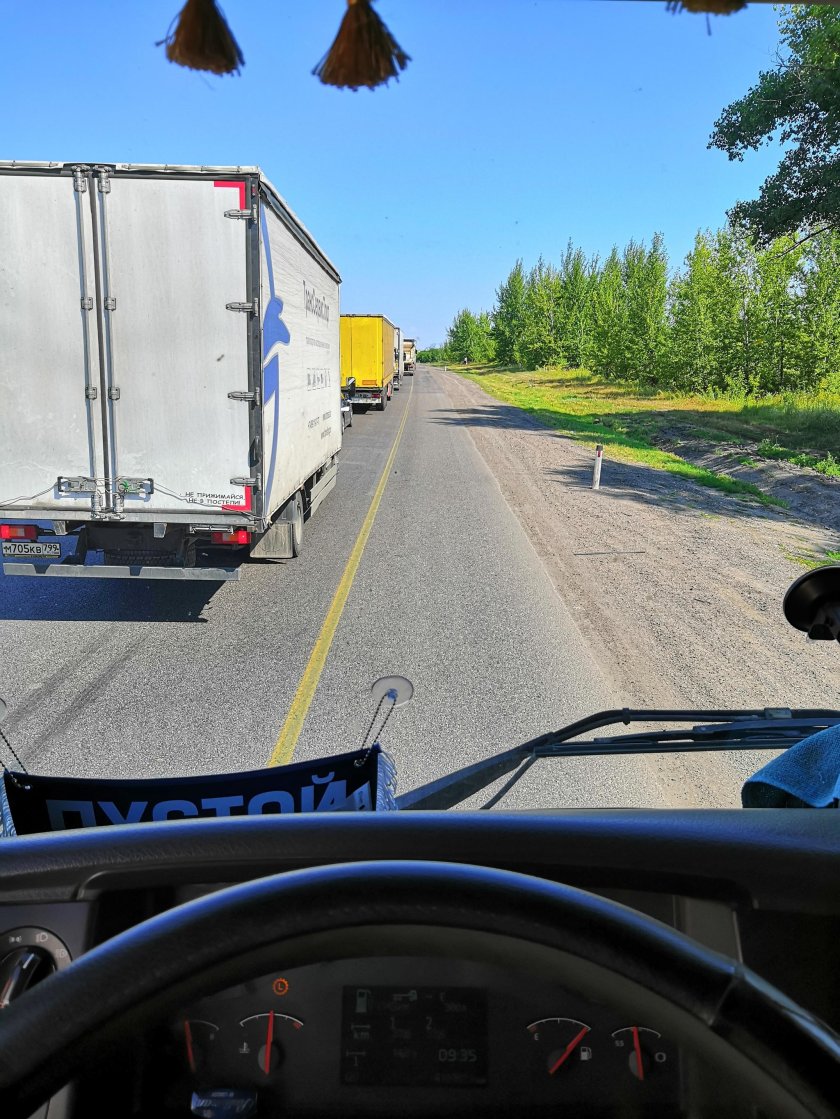 Вид с кабины фуры