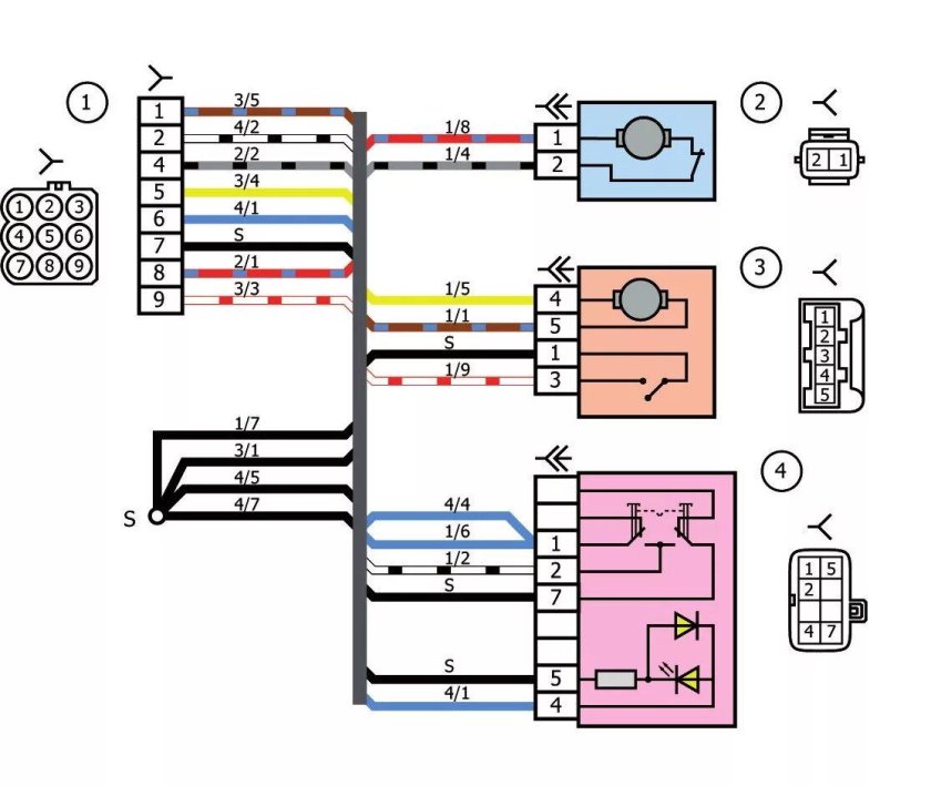 Схема подключения стеклоподъемников Калина 2