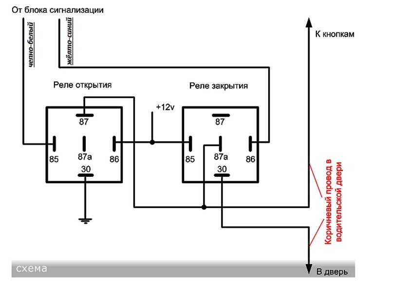 Реле центрального замка Лада Приора