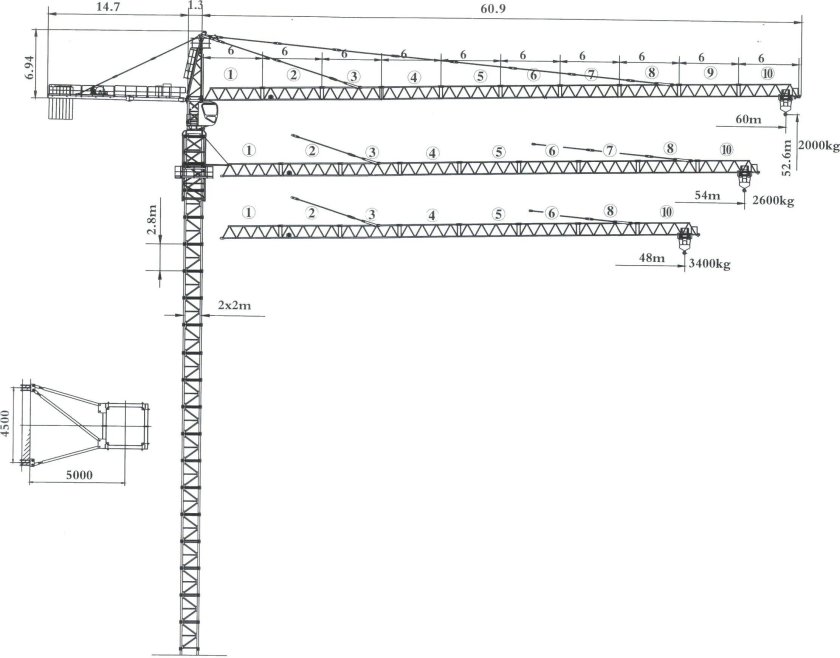 Башенный кран QTZ 100