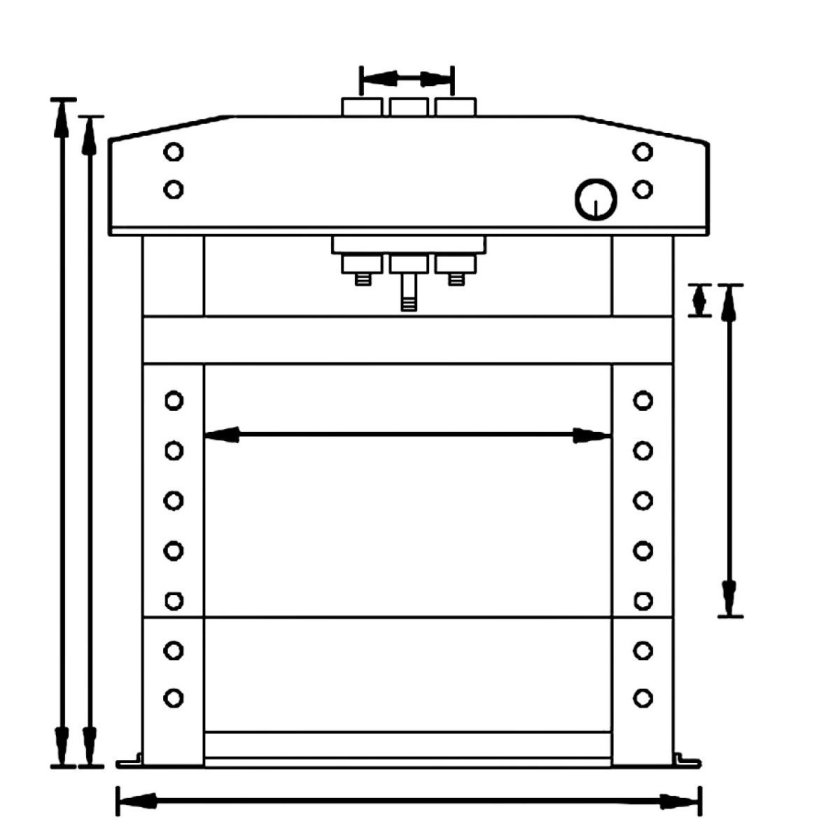 Пресс гидравлический apac1653b_ral7040 чертеж