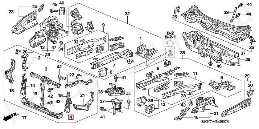 Honda CR-V 3 2.4 схема деталей