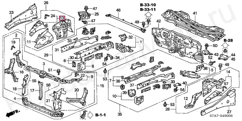 Схема подвески Honda Civic eu1