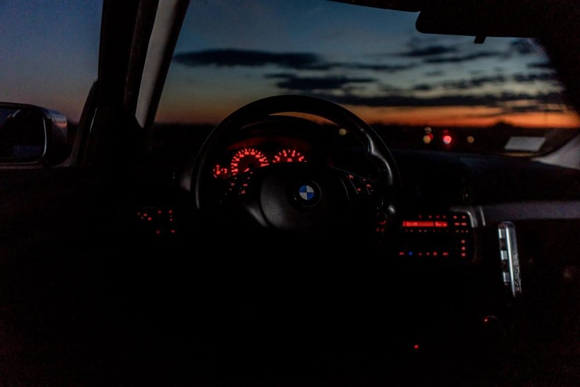 Е46 салон ночью