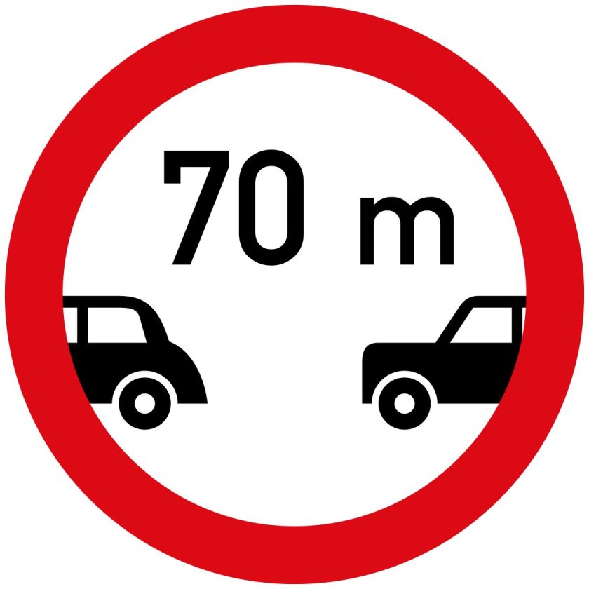 Знак ограничение минимальной дистанции