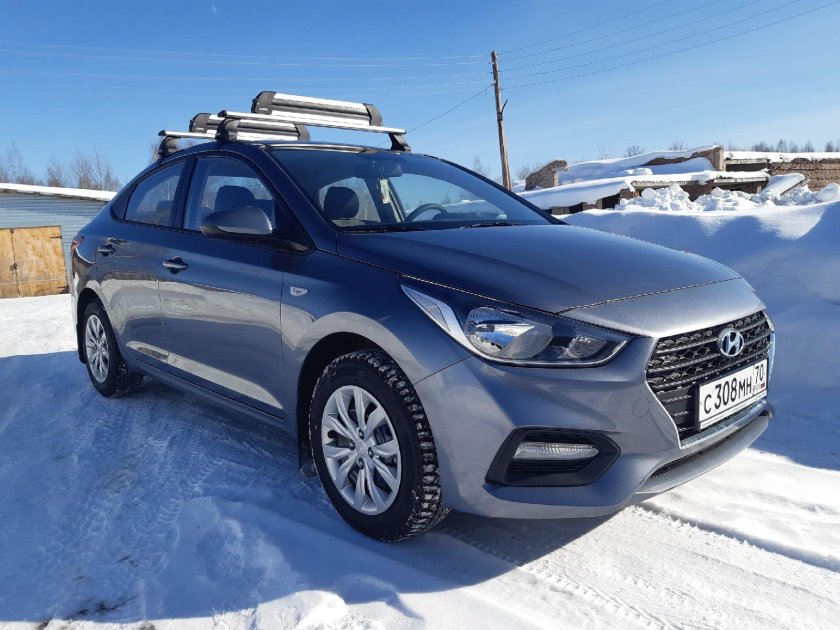 Hyundai Solaris 2013 багажник на крышу