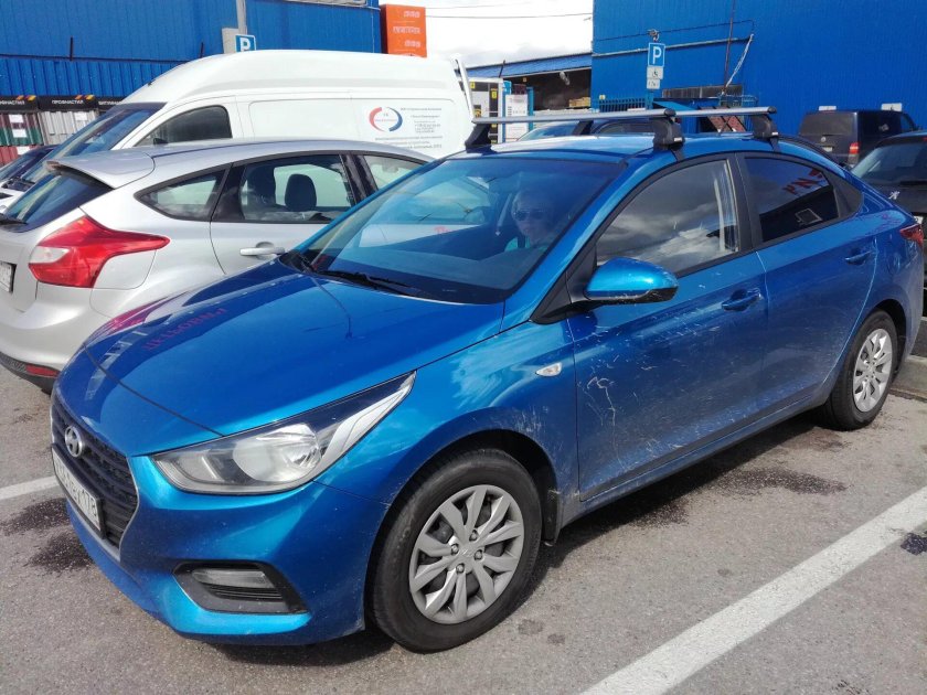 Hyundai Solaris 2013 багажник на крышу