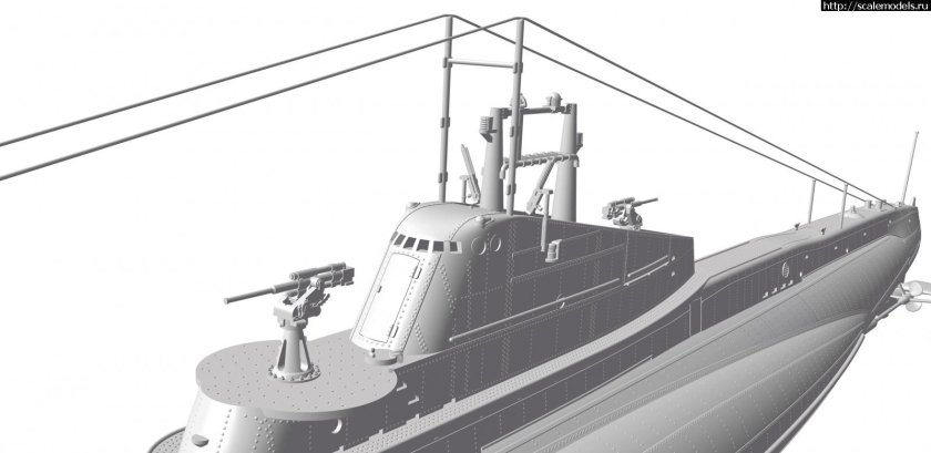 Подводная лодка щука звезда 1/144