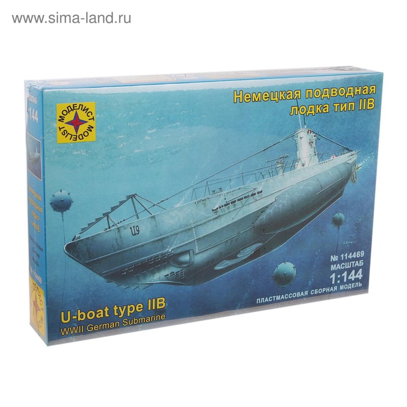 Сборная модель Моделист немецкая подводная лодка Тип IIB (114469) 1:144