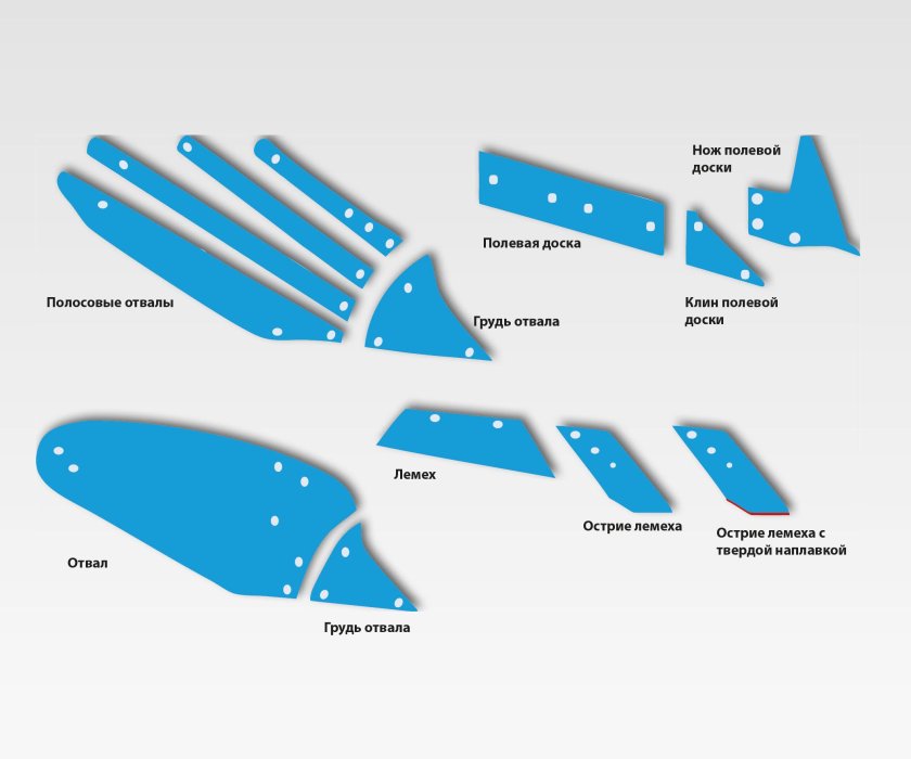 Комплектующие детали плуга Лемкен