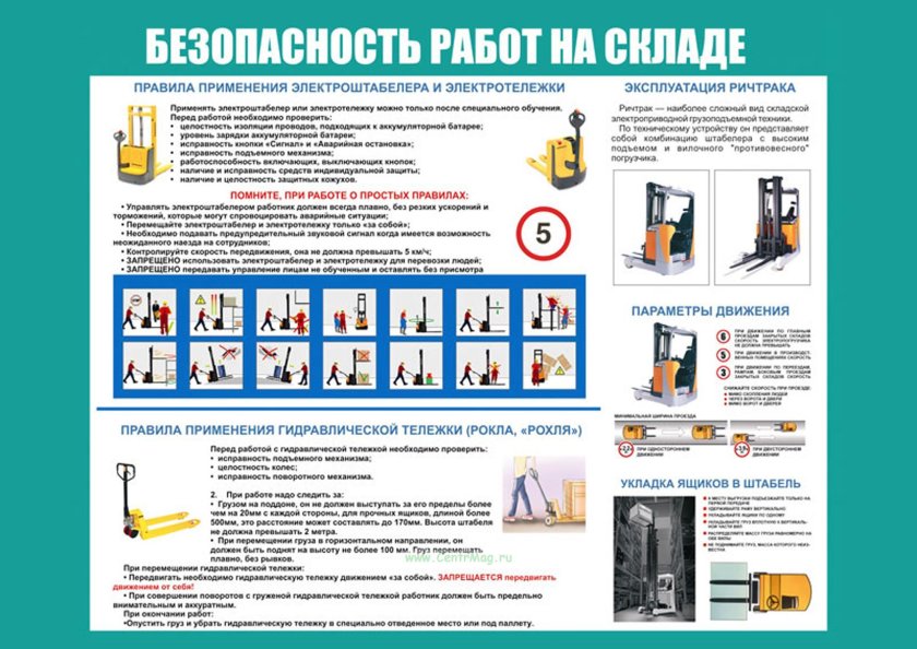 Стенд по технике безопасности на складе