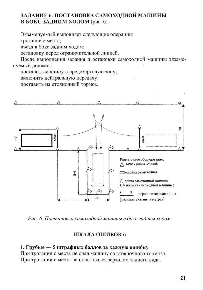 Схема выполнения упражнения гараж