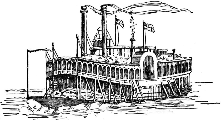 Колесный пароход вектор