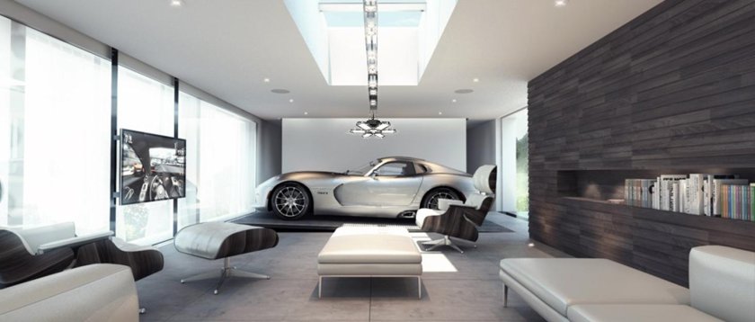 Гараж в современном стиле внутри