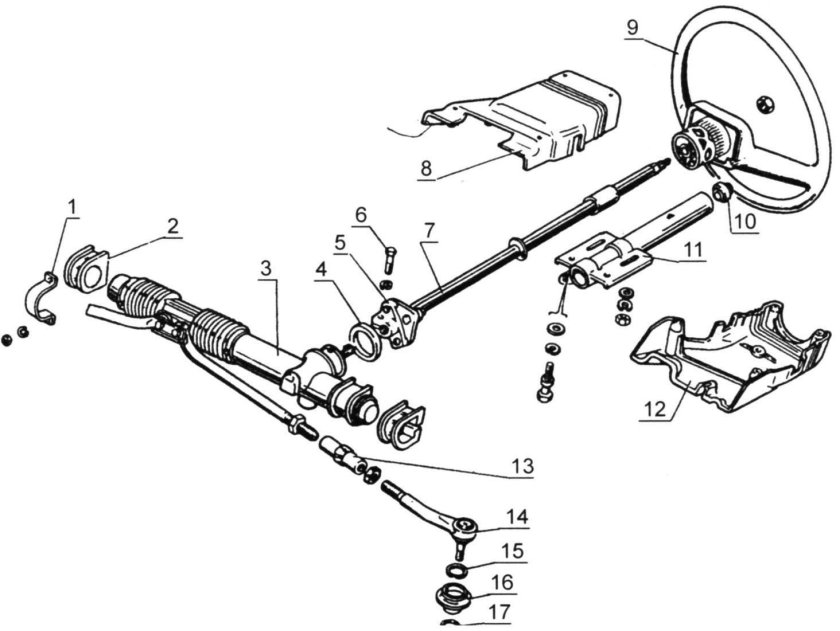 Система рулевого управления ВАЗ 2108