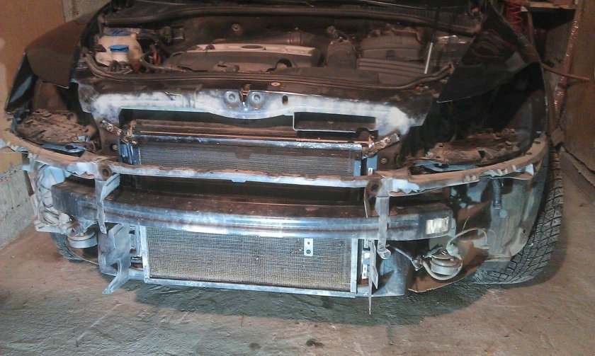 Как снять радиатор Шкода а5