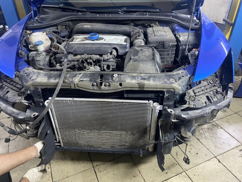 Шкода Кодиак замена радиатора кондиционера