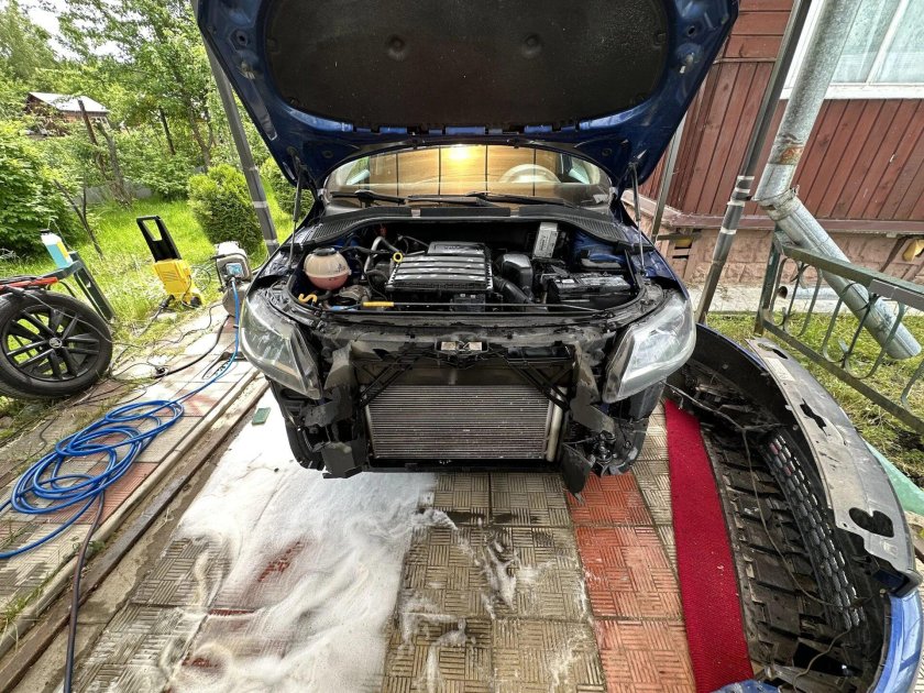 Промывка радиаторов на Шкода Рапид