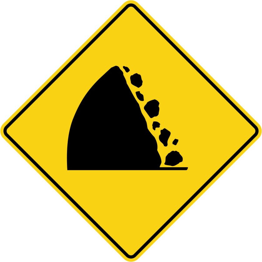 Дорожный знак обвал