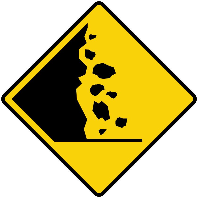 Падающие камни знак оранжевый