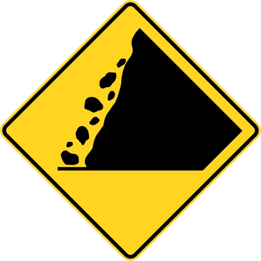 Предупреждающий знак падение камней