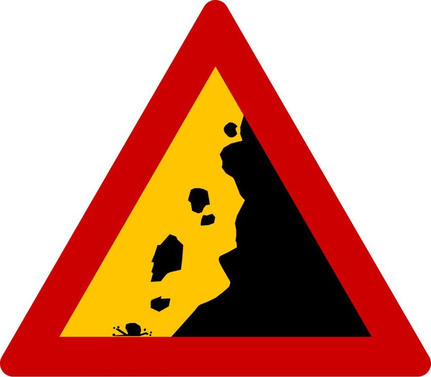 Знак падение камней