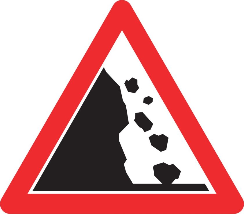 Знак 1.28 "падение камней" размер:700мм